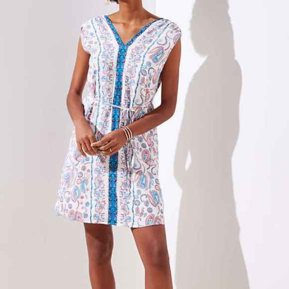 LOFT Dresses & Skirts - NWT LOFT Floral Paisley Tie Waist Dress Large